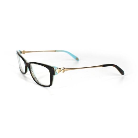 Tiffany & Co. Accessories - Tiffany & Co. Brown Tortoise Light Blue Gold Heart Rectangle Lens Eyeglasses